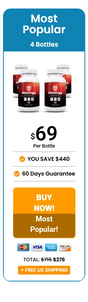 Manergy™ 4 bottles pricing